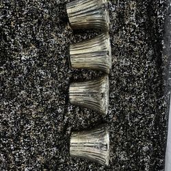 4 Short Glass Candle Holders, Silver