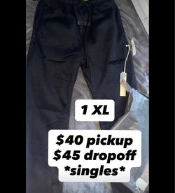 Black essential sweatpants uncuffed XL only