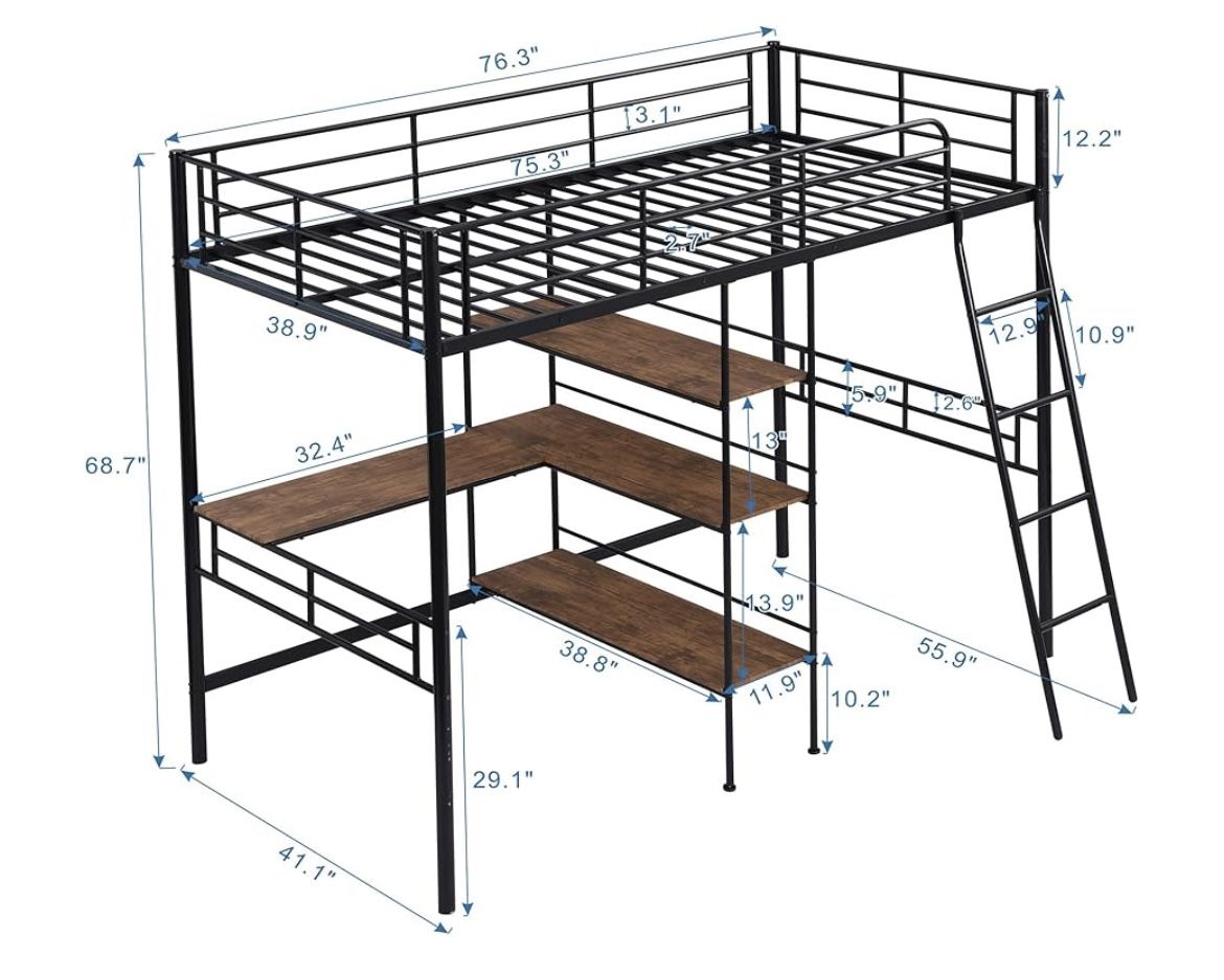 Twin size loft bed