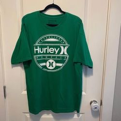 Hurley Men's Green and White T-shirt size X-Large must pick up