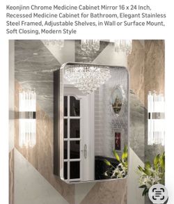 New chrome bathroom wall cabinet