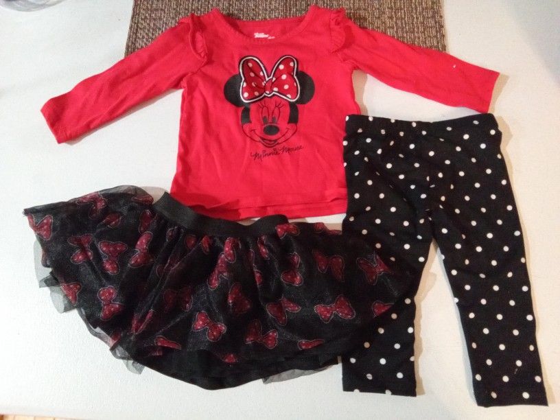 Disney Minnie Set...Shirt, Polka Dot Pants & a Tutu!