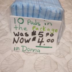 Blue Pads For Adults Or Pets Have 2 Packs  . Reduced To $4.00 In Donna Inside The City 