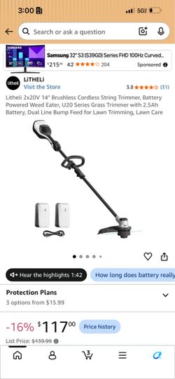 LiTHELi U20 Series 2x20V Cordless String Trimmer