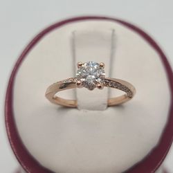 14k Gold GIA 0.71ct VVS1 E Triple X Engagement Ring