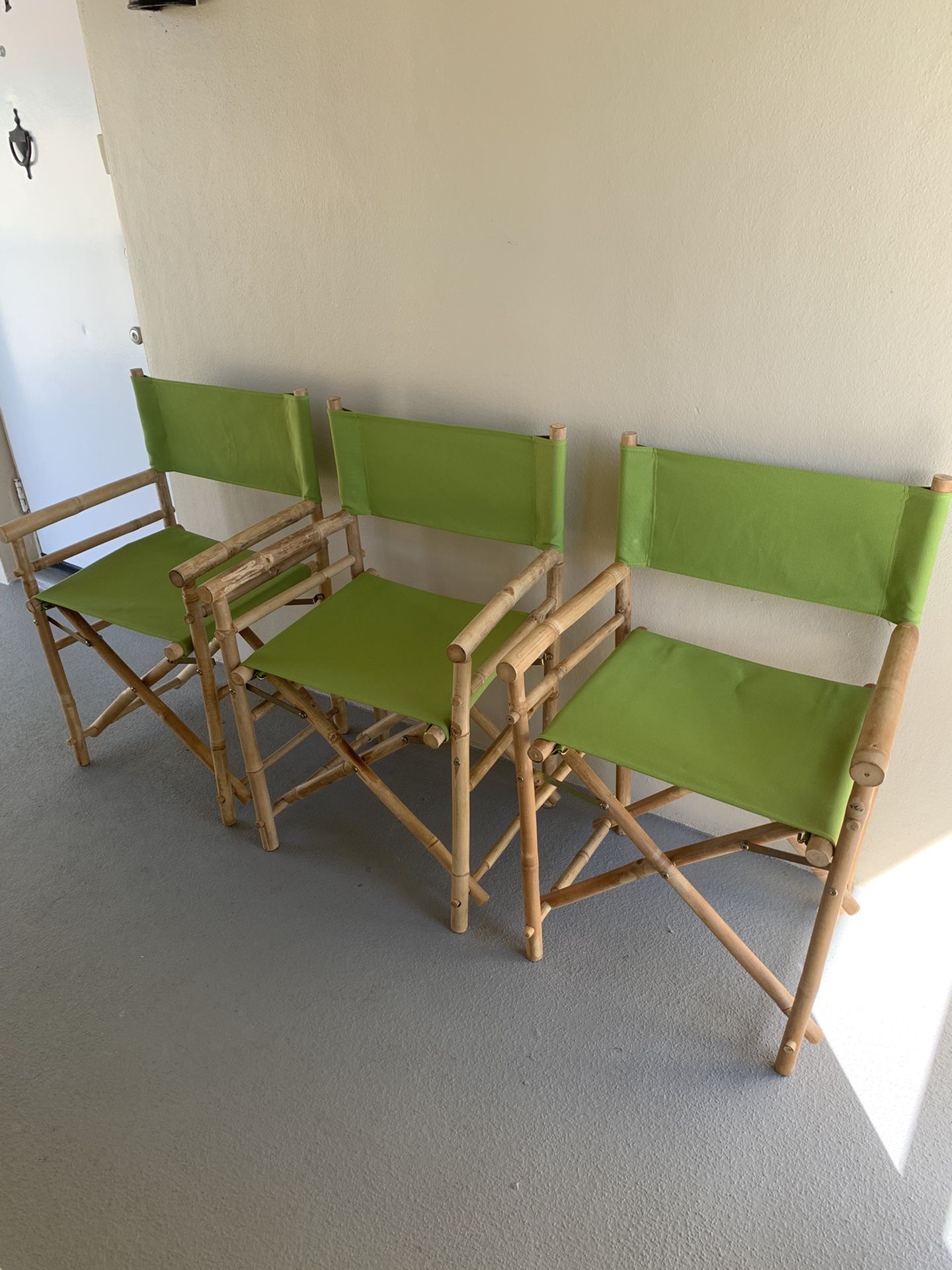 3 All bamboo directors chairs