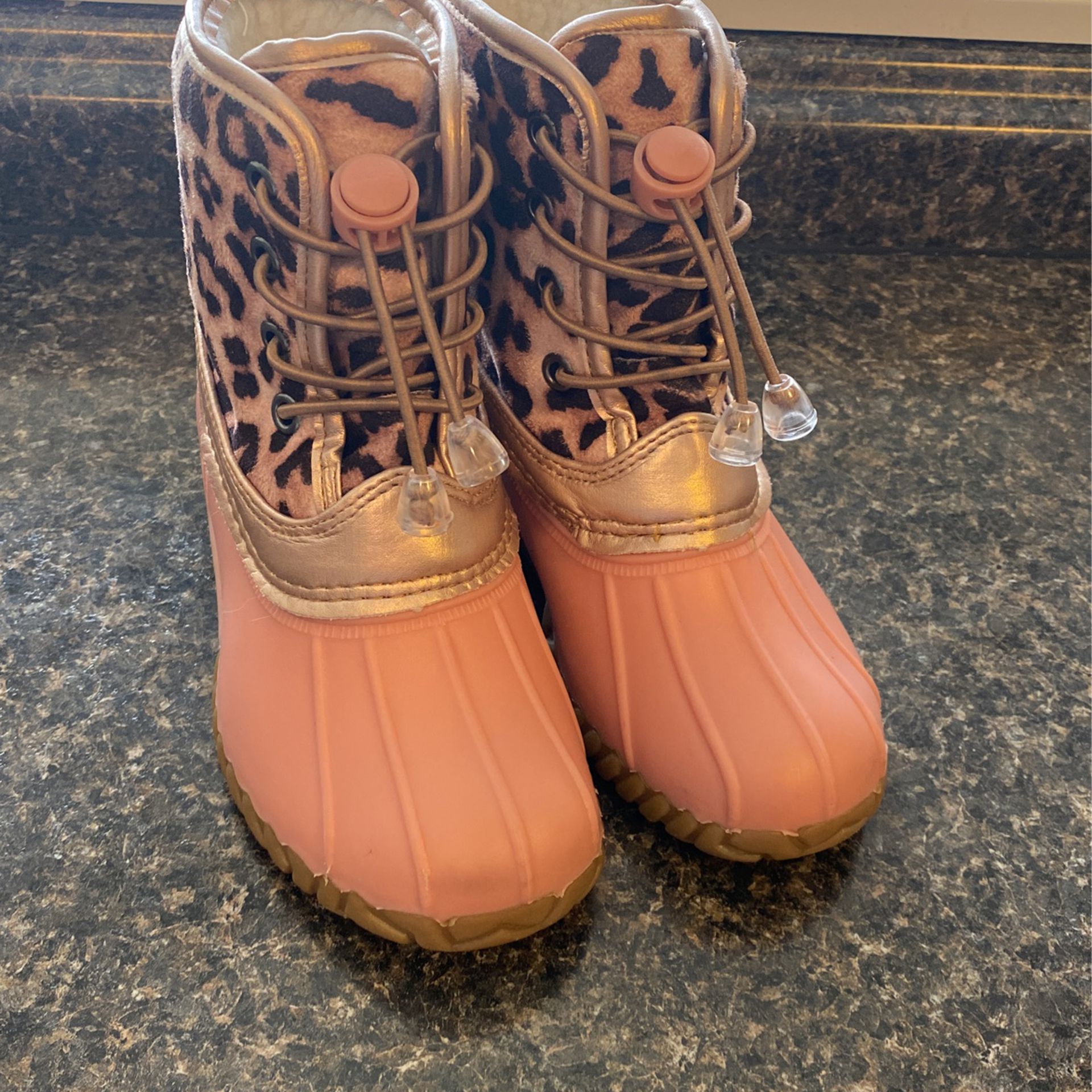 Leopard print/ Pink Toddler Rain Boots