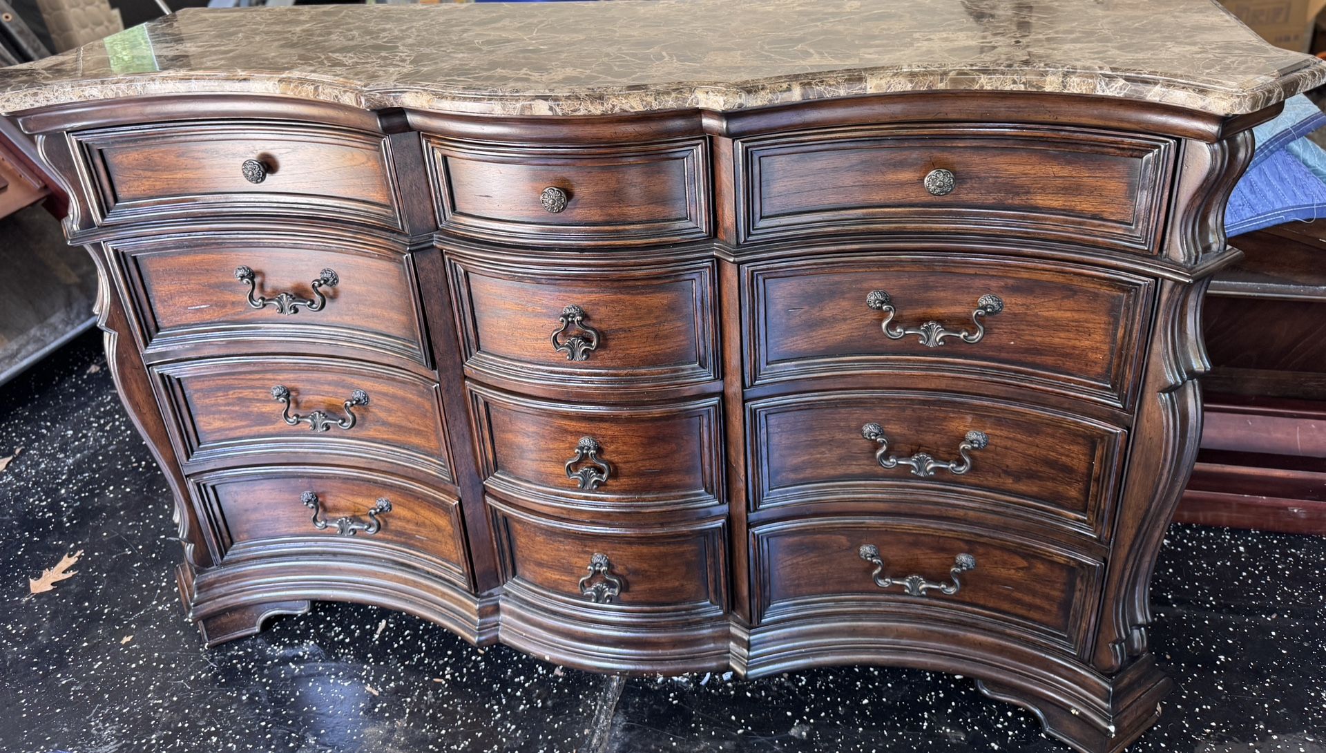 Large Wood Dresser With Marble Top