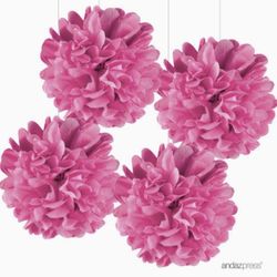 Fuchsia Pom poms 400 PCs