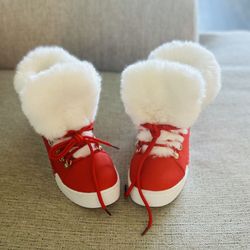 Sneakers Red Boots With White fur Sneakers WINTER ❄️❄️