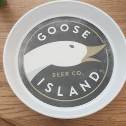 Goose Island Vintage Plastic Serving Tray Round 12.5