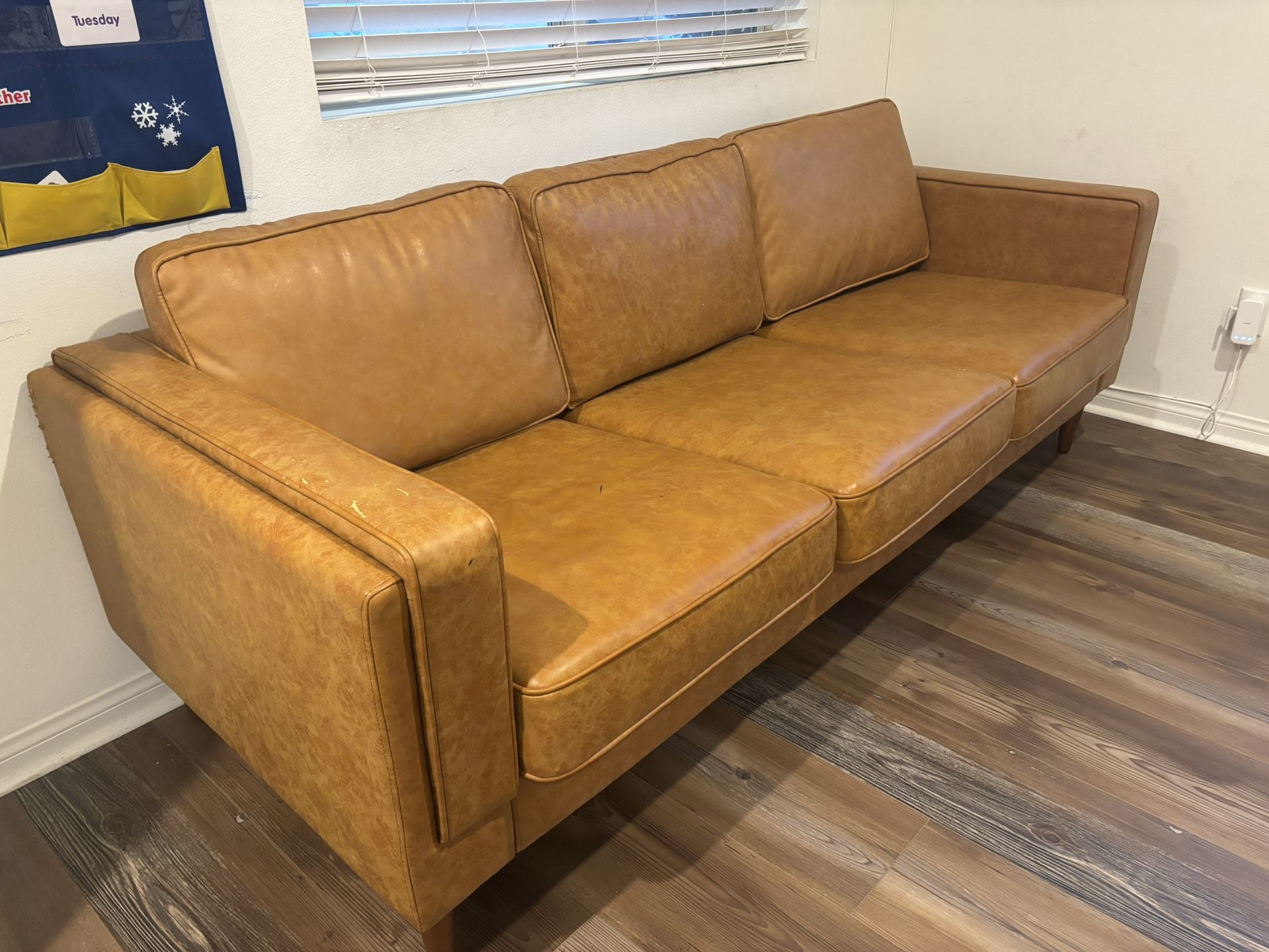 Vegan Leather Sofa And Armchair (2) Set