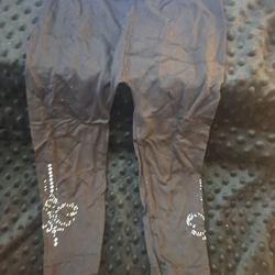 Black Leggings With Gem Design 