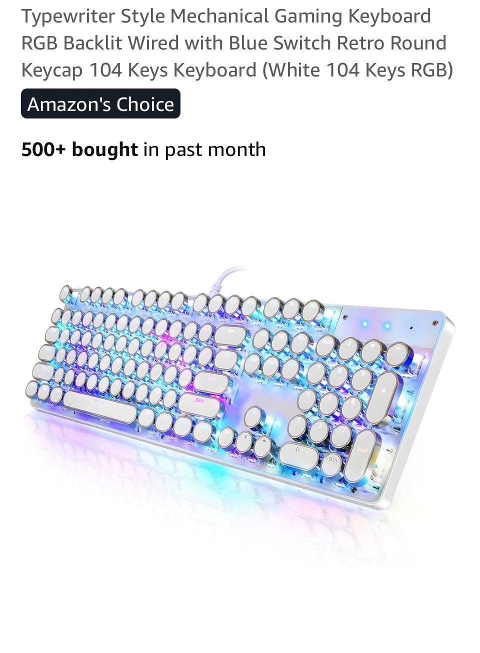Typewriter Style Mechanical Gaming Keyboard