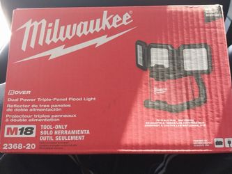 Milwaukee M18 ROVER Dual Power Triple-Panel Flood Light, model 2368-20. 