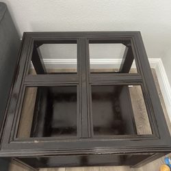 Glass Table Top Wooden Table