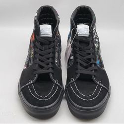 Brand New Vans x Disney Sk8-Hi 100 Villains Black Multi Canvas Suede shoes Size 8