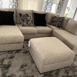 Sectional Chaise With Ottoman 