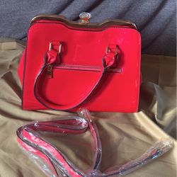 Bright Pink Purse With Satchels Strap