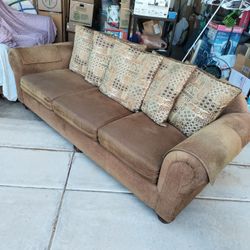 $0- FREE!!!  96" Long Brown Couches W/ Pillows