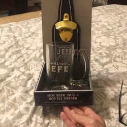 17 oz  Beer Mug & Bottle Opener