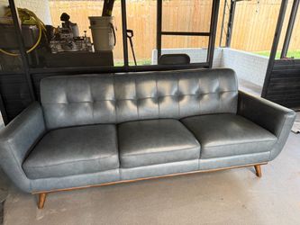 Greyson Blue Leather Sofa