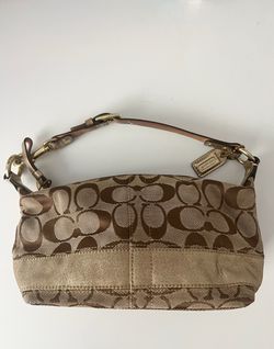 Gold monogram canvas vintage shoulder bag
