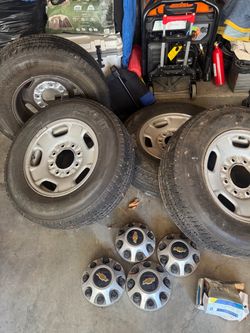 Chevy Truck Steel Wheels with Tires and Center Caps