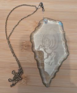 Glass Etched Pegasus On A Hanging Chain