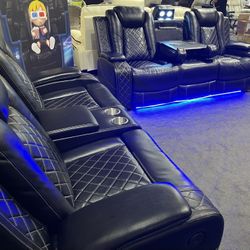 3pcs Leatherette Reclining Living Room Set W/LED Light 🔥GREAT PRICE🔥  👍90 days FREE FINANCING ❗NO CREDIT CHECK❗ 
