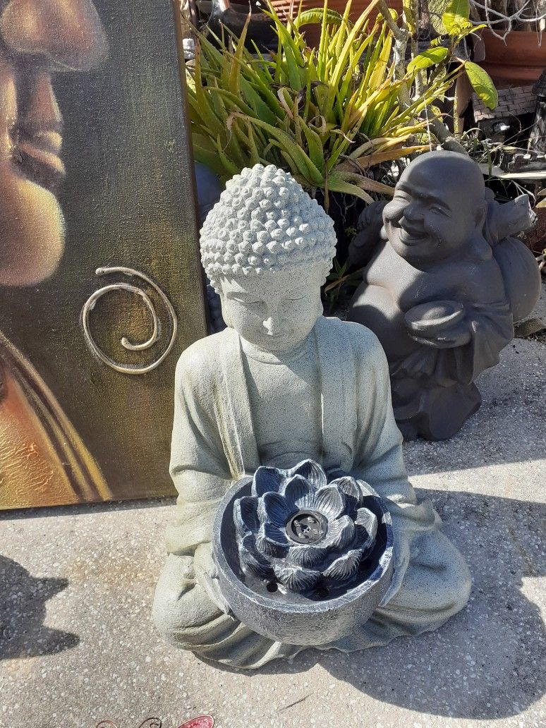 Cool Large Electric Lighted Buddha Fountain