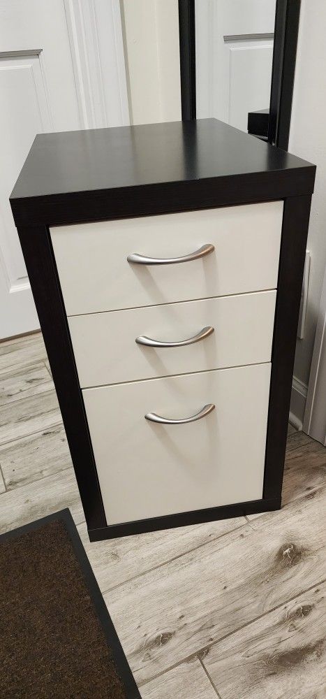 Makeup organizer, file cabinet, 3 drawer storage, small modern chest