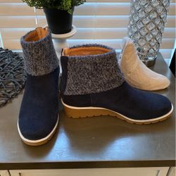 Brand New Navy Suede Booties