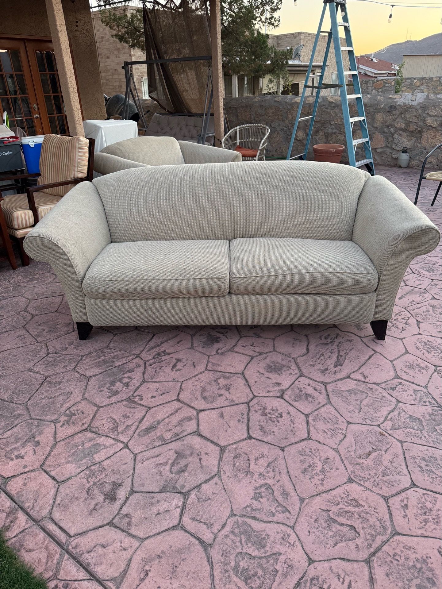 Sofa and Overside Chair with Ottoman.