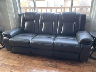 Dark Gray double recliner sofa x 2 and recliner