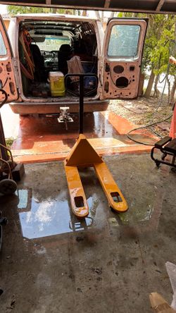 Yellow pallet jack