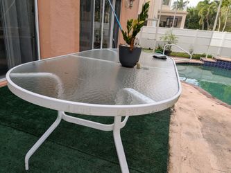 Oval Glass Table
