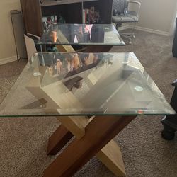 Glass Side Coffee Table 