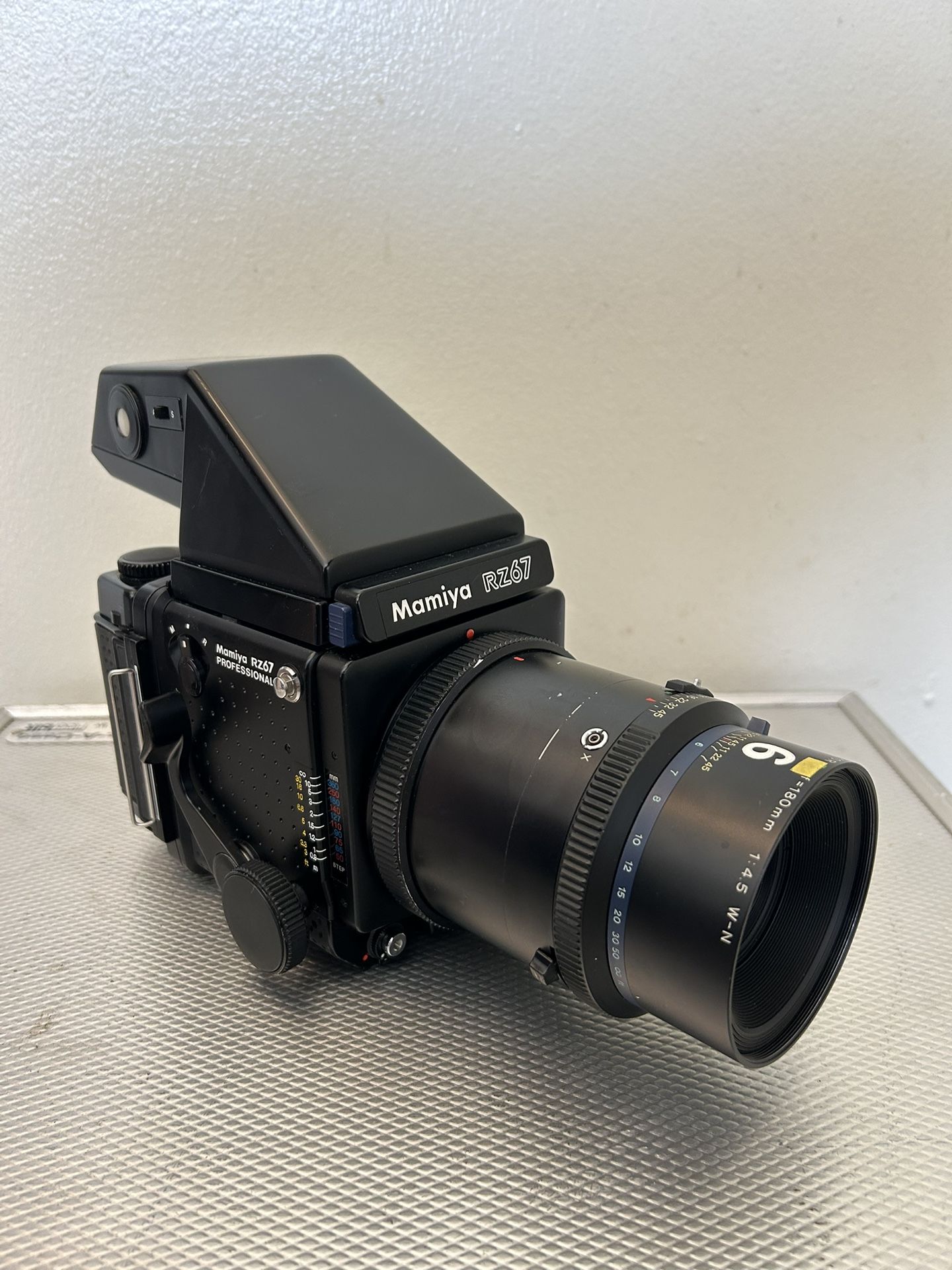 Mamiya RZ67 Pro with 180mm Lens, Prism Finder, and Accessories