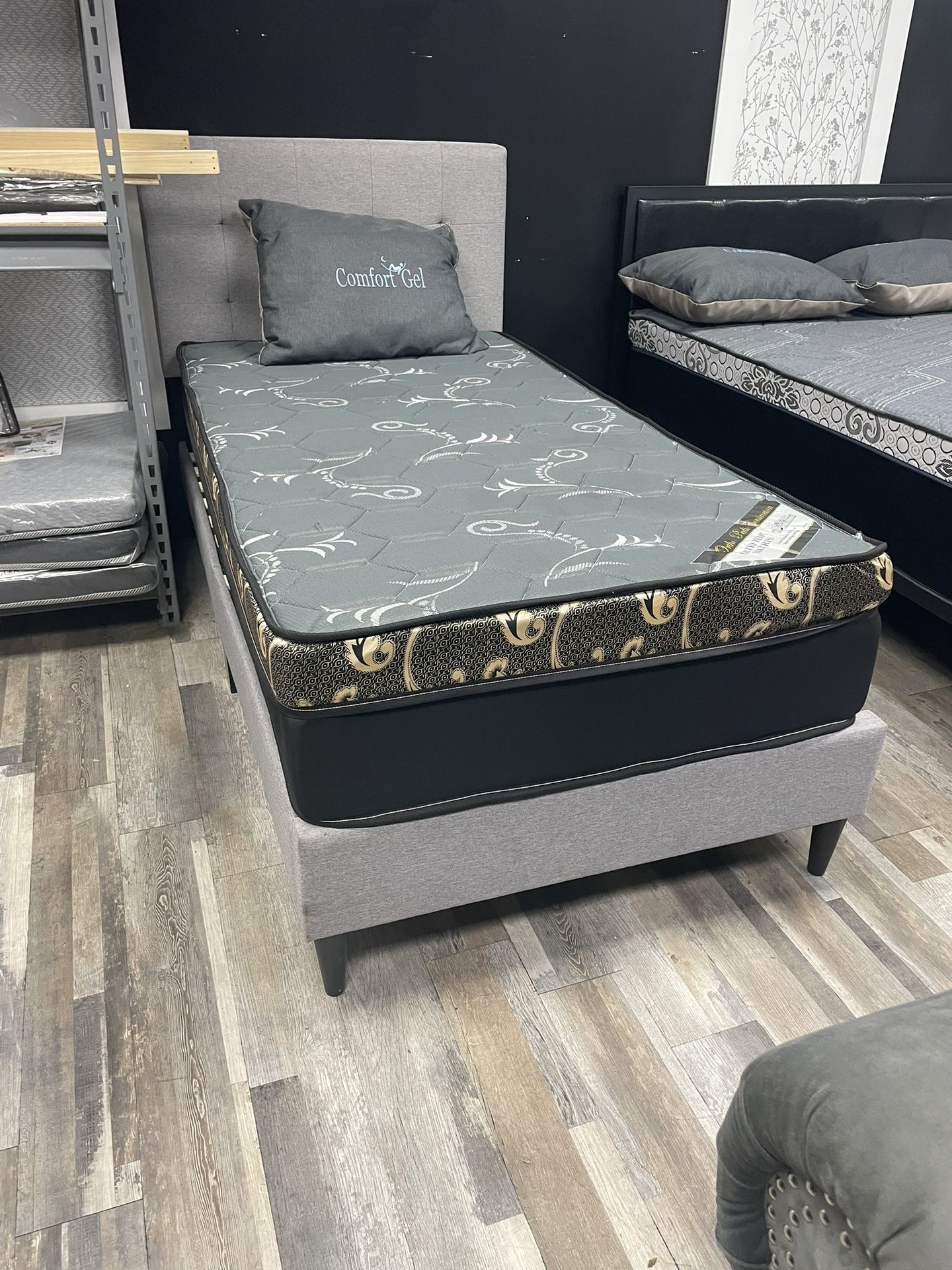 Queen Mattress Come With Bed 🛌 Frame And Free Box Spring - Free Delivery 🚚 Today To Reasonable Distance 