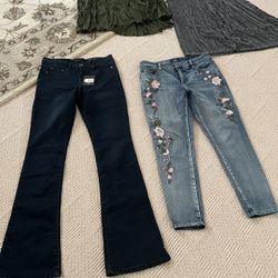 Boot Cut Jeans, Capris, Long Skirt