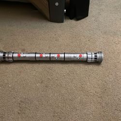 Star Wars Darth Maul Red Lightsaber 2011 HASBRO Plastic double Sided Lightsaber 63”