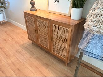 Wood, Rattan Sideboard