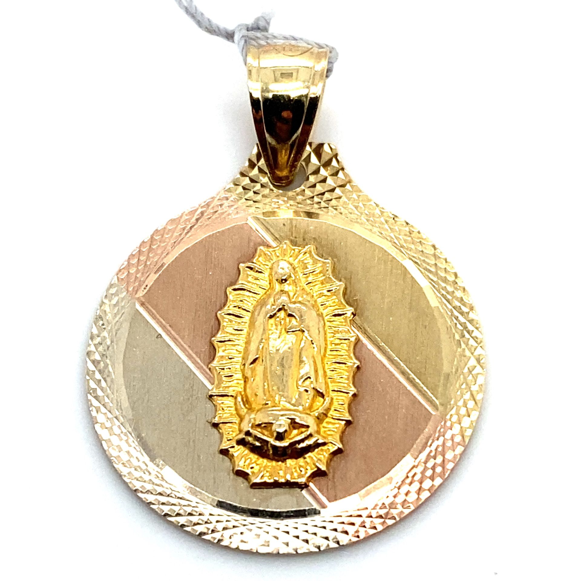 10k Gold Pendant Tricolor Virgin Mary 3.1grams 136075 1