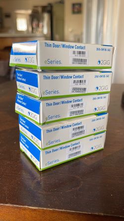 Lot of 5 NEW 2GIG-DW10E-345 eSeries Encrypted Thin Door/Window Contact Sensors
