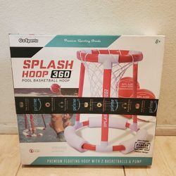 GoSports Splash Hoop 360 Floating Pool Basketball Game | Includes Hoop, 2 Balls and Pump

