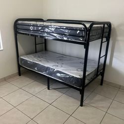 New BUNK BED FRAME TWIN BUNK WITH MATTRESSES NEW LITERA 