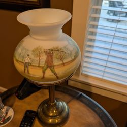 Golf Themed Brass Lamp 