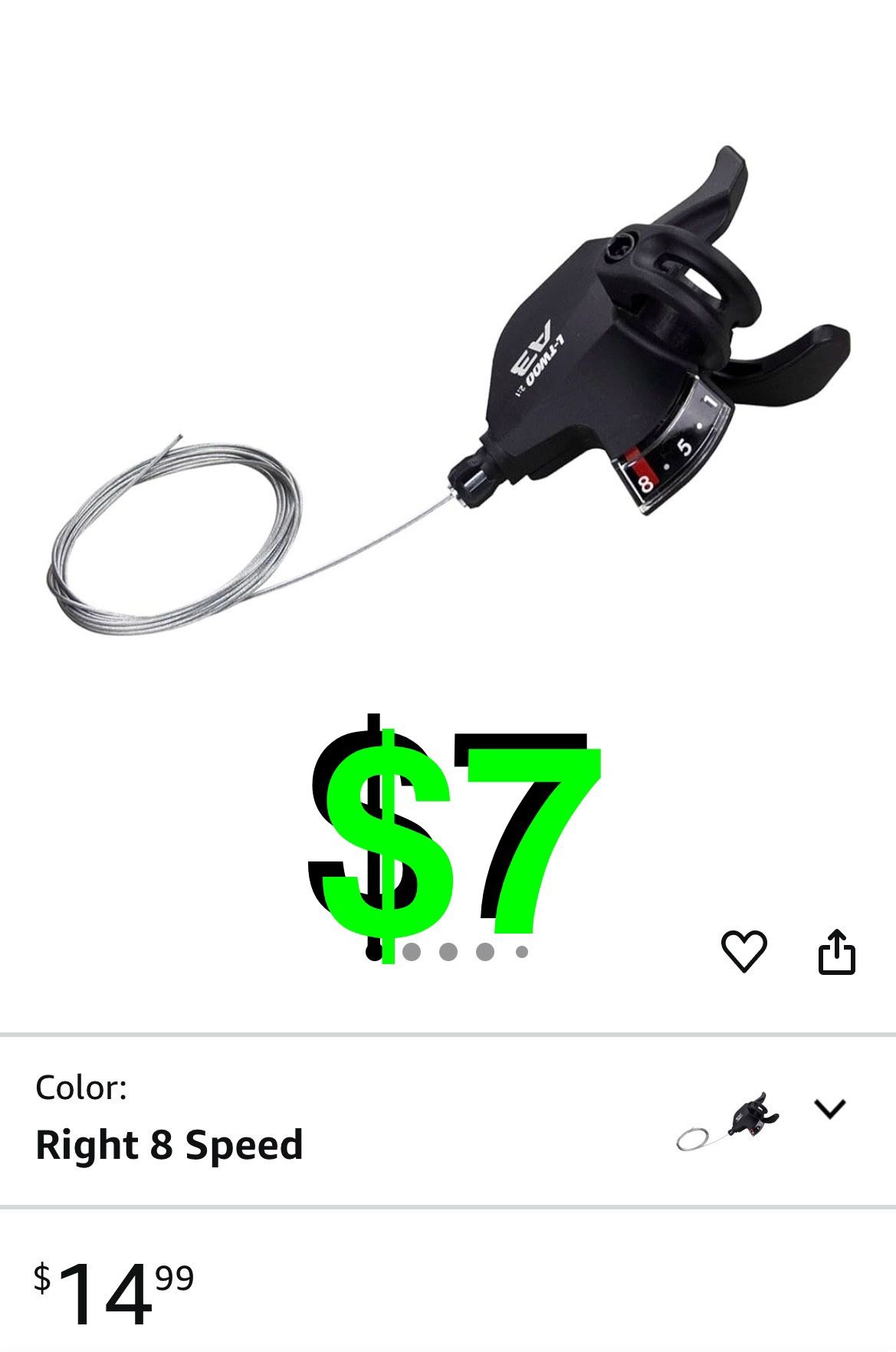 WEEROCK - Bike Shifter Lever 8 Speeds Right Thumb Gear Shift Lever for Mountain Bicycle