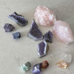 Large Natural Crystal Collection | Rose Quartz, Amethyst Geodes, Quartz & Healing Stones